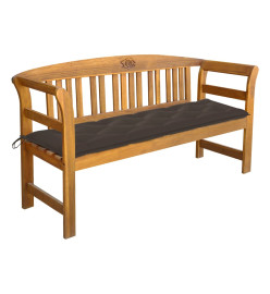 Banc de jardin avec coussin 157 cm Bois d'acacia massif