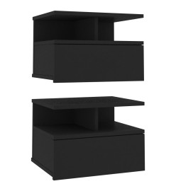 Tables de chevet flottantes 2 pcs Noir 40x31x27 cm Aggloméré