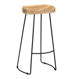 Tabourets de bar Gavin lot de 2 bois de manguier massif