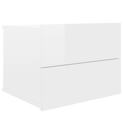 Tables de chevet 2 pcs Blanc brillant 40 x 30 x 30 cm Aggloméré