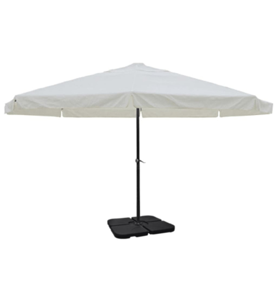 Parasol blanc en aluminium avec base mobile