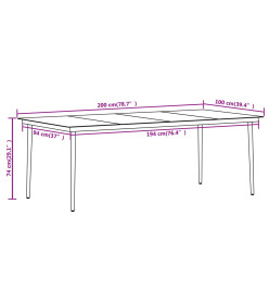 Ensemble à dîner de jardin coussins 9 pcs Résine tressée Verre