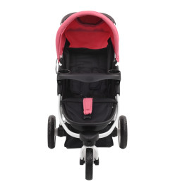 Poussette bébé à 3 roues Rose et noir