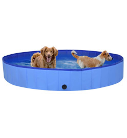 Piscine pliable pour chiens Bleu 200x30 cm PVC