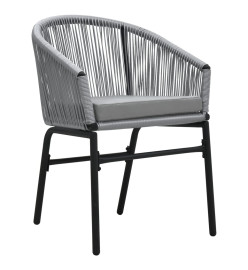 Ensemble de salle à manger de jardin 7 pcs Gris