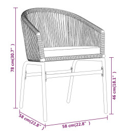 Ensemble de salle à manger de jardin 7 pcs Gris