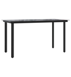 Mobilier à dîner de jardin et coussins 5pcs Noir Résine tressée