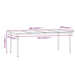 Mobilier de salle à manger de jardin et coussins 7 pcs Marron