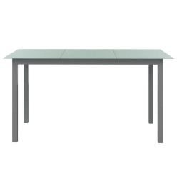 Table de jardin Gris clair 150x90x74 cm Aluminium et verre