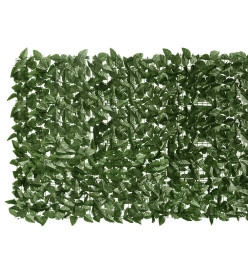 Écran de balcon avec feuilles vert foncé 300x100 cm