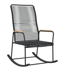 Chaise à bascule de jardin noir 59x79,5x104 cm Rotin PVC