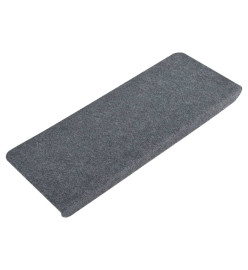 Tapis d'escalier autocollants 15 pcs 65x24,5x3,5 cm Gris