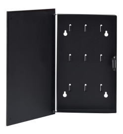 Boîte à clés avec panneau magnétique Noir 30x20x5,5 cm