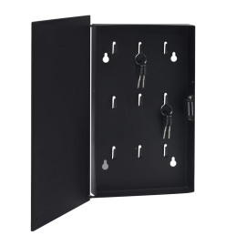 Boîte à clés avec panneau magnétique Noir 30x20x5,5 cm