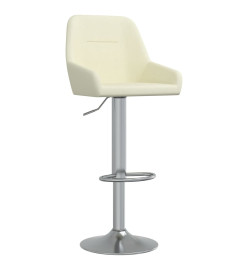 Tabourets de bar lot de 2 crème tissu