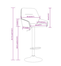 Tabourets de bar lot de 2 crème tissu