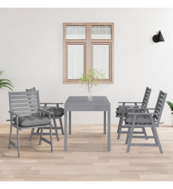 Chaises à dîner d'extérieur avec coussins 4 pcs Acacia massif