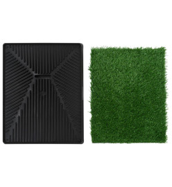 Tapis pour animaux avec plateau et gazon artificiel Vert