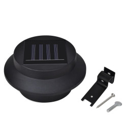 Lampes solaires à LED d'extérieur pour clôture 12 pcs Noir