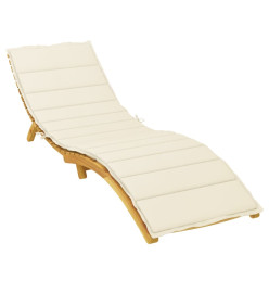 Coussin de chaise longue crème 200x50x3 cm tissu oxford