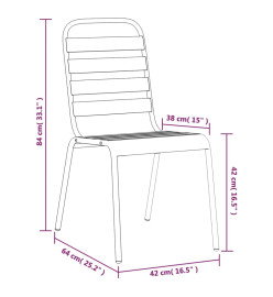 Ensemble de salle à manger de jardin 7 pcs anthracite acier