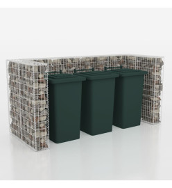 Cadre de gabion de poubelle triple Acier 250 x 100 x 120 cm