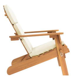 Chaise de jardin Adirondack avec coussins bois massif d'acacia