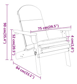 Chaise de jardin Adirondack avec coussins bois massif d'acacia