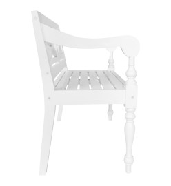 Banc Batavia 98 cm Bois d'acajou massif Blanc