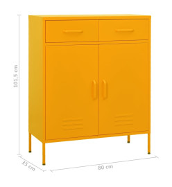 Armoire de rangement Jaune moutarde 80x35x101,5 cm Acier