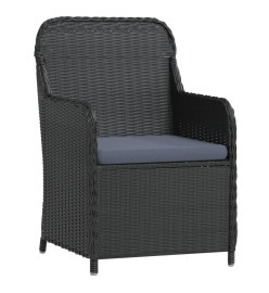 Mobilier de salle à manger de jardin avec coussins 7 pcs Noir