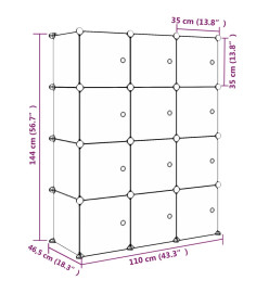 Armoire de rangement pour enfants avec 12 cubes Rose PP