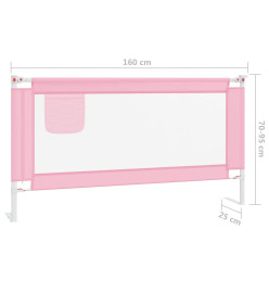 Barrière de sécurité de lit d'enfant Rose 160x25 cm Tissu