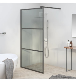 Paroi de douche 100x195 cm Verre ESG foncé Noir