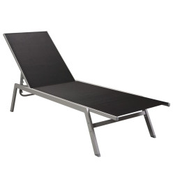 Chaise longue Acier et textilène Noir