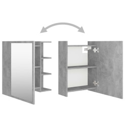 Armoire à miroir de bain Gris béton 62,5x20,5x64cm Aggloméré