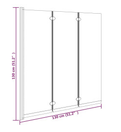 Cabine de douche pliable 3 panneaux 130x130 cm ESG Noir