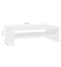 Support de moniteur Blanc 42 x 24 x 13 cm Bois d'ingénierie