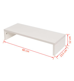 Support de moniteur Bois d’ingénierie 60x23,5x12 cm Blanc