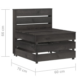 Canapé central palette de jardin Gris Bois de pin imprégné