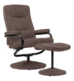 Fauteuil TV avec repose-pied Marron Similicuir daim