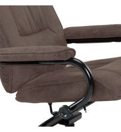 Fauteuil TV avec repose-pied Marron Similicuir daim