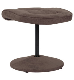 Fauteuil TV avec repose-pied Marron Similicuir daim