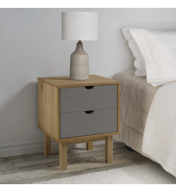 Table de chevet OTTA Marron et gris 46x39,5x57 cm Bois de pin