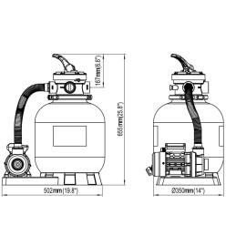 Pompes à filtre à sable 2 pcs 600 W 17000 l/h