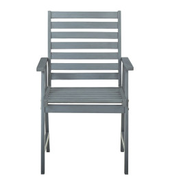 Chaises de salle à manger d'extérieur 2 pcs Gris Bois d'acacia