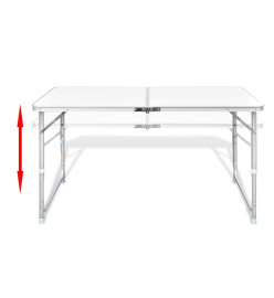 Table pliable de camping Hauteur réglable Aluminium 120x60 cm