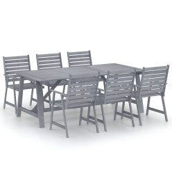 Mobilier à dîner de jardin 7 pcs Gris Bois d'acacia massif