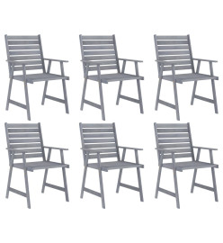 Mobilier à dîner de jardin 7 pcs Gris Bois d'acacia massif