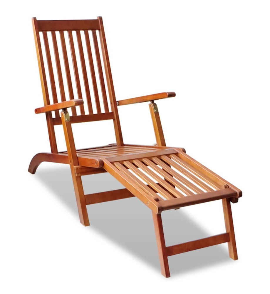 Chaise de terrasse avec repose-pied Bois d'acacia solide